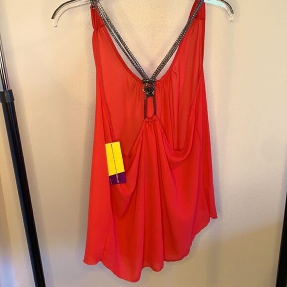 Wet Seal Plus Coral Chain Knot Back Top - Picture 3 of 7